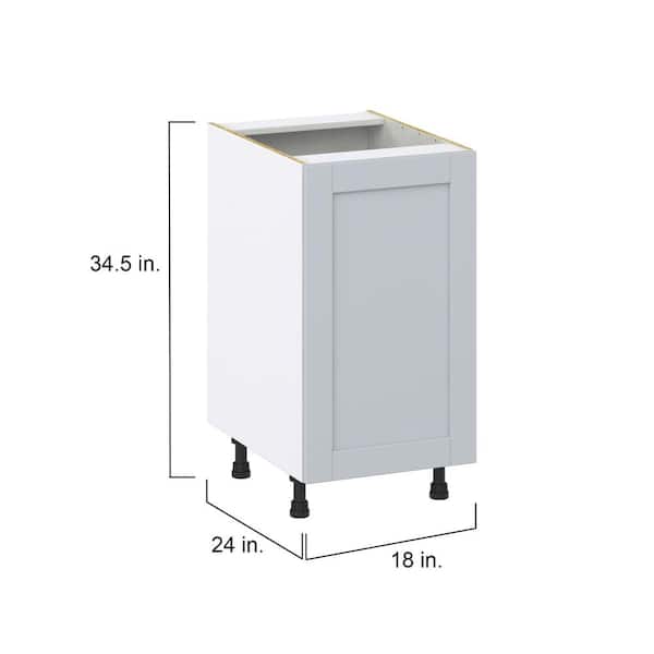 J COLLECTION Cumberland Light Gray Shaker Assembled Sink Base Kitchen Cabinet with Full Height Door (24 in. W x 34.5 in. H x 24 in.D)