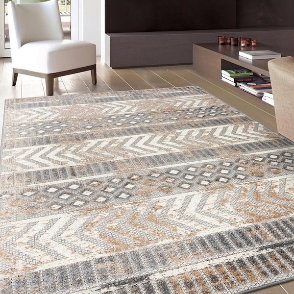 Industrial Style Distressed Concrete Area Rug. Indoor or Outdoor
