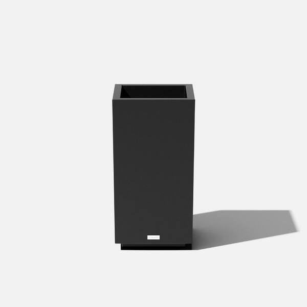 Veradek Block Series Pedestal 26 in. Short Black Plastic Planter