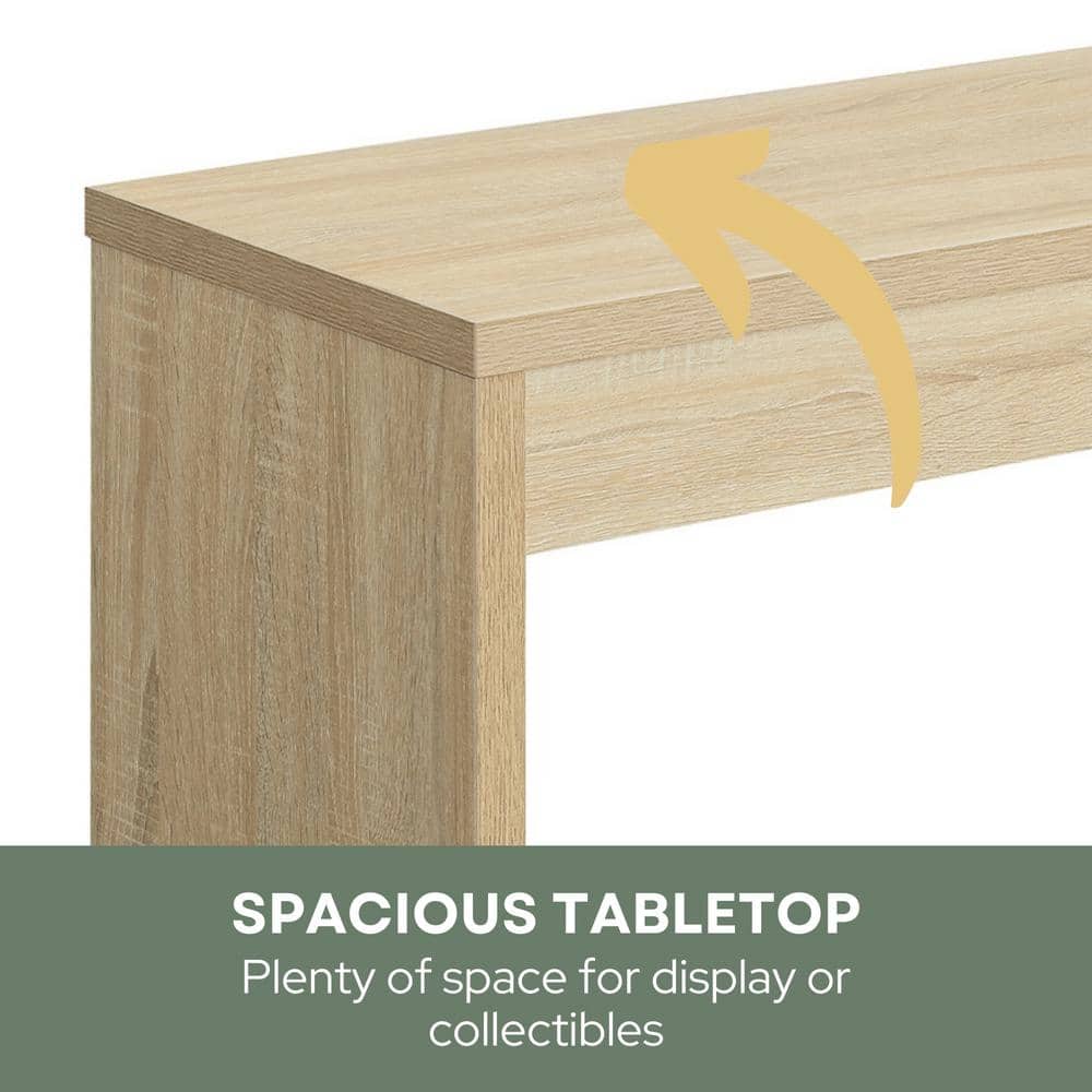 Weathered White Wood Console Table with Spacious Storage