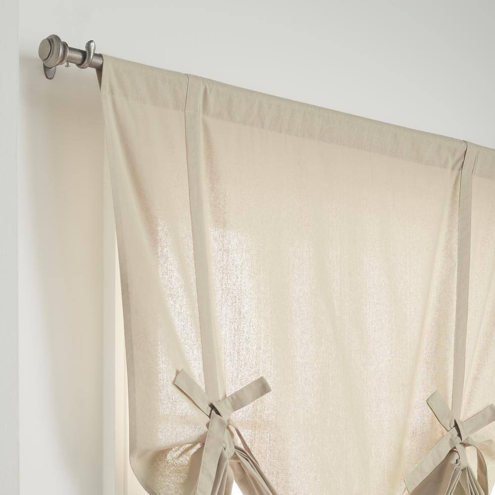 Linen Cotton Light Filtering Tie-Up Shade, 63" x 42"