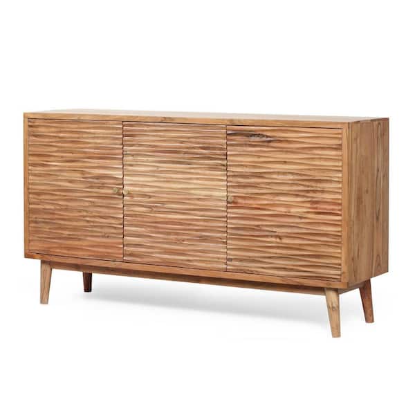 NH 58.00 in. W x 16.00 in. D x 32.00 in. H Wood Ready to Assemble Sideboard/Base Kitchen Cabinet in Natural