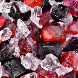3/8 in. to 3/4 in. 10 lbs. Black Cherry Crushed Fire Glass Blend for Indoor and Outdoor Fire Pits or Fireplaces