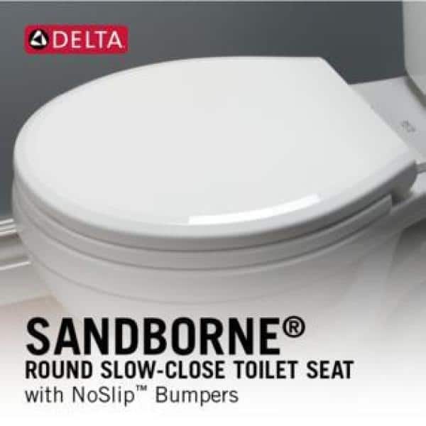 White Elongated Slow-Close Modern Toilet Seat