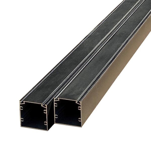 Enclosure 2 in. x 2 in. x 12 ft. Matte Black Divider Post Kit (2-Pack)