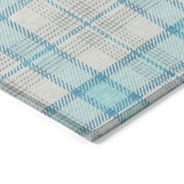 Chantille Machine Washable Indoor/Outdoor Abstract ACN1052 Aqua 10 ft. x 14 ft. Area Rug