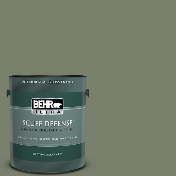 BEHR ULTRA 1 gal. #430F-5 Bahia Grass Extra Durable Semi-Gloss Enamel Interior Paint & Primer