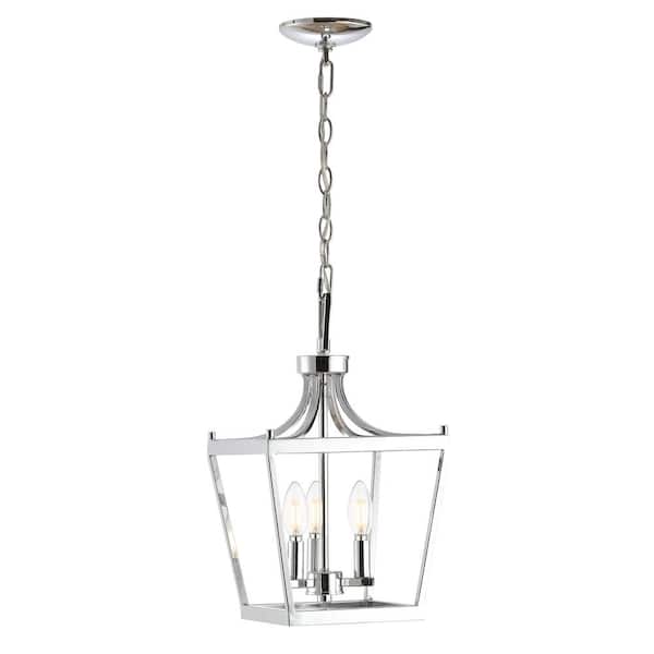 SAFAVIEH Larton 4-Watt 3-Light Chrome Pendant Light with Metal Shade