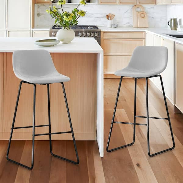 Velvet bar stools set best sale of 3