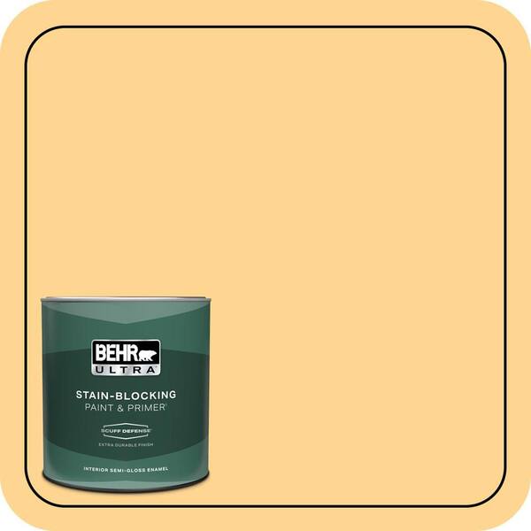 BEHR ULTRA 1 qt. #310B-4 Cornmeal Extra Durable Semi-Gloss Enamel Interior Paint & Primer