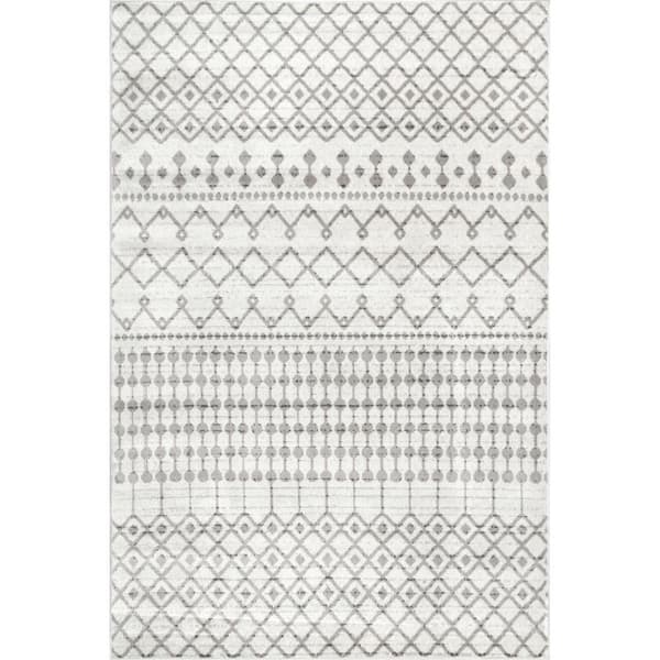 nuLOOM Kate Beige 5 ft. x 8 ft. Geometric Trellis Indoor Area Rug