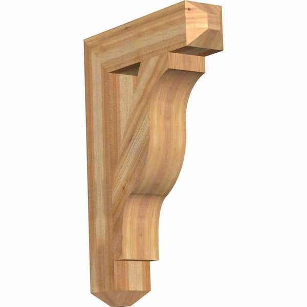 Ekena Millwork 6 in. x 38 in. x 26 in. Western Red Cedar Funston Craftsman Rough Sawn Bracket