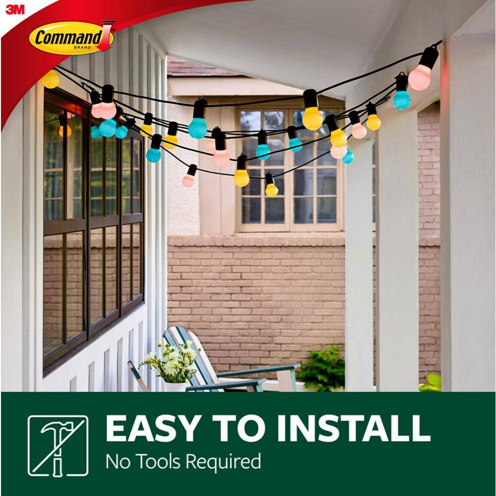 Clear Outdoor Light Clips with Adhesive Strips, 30-Pack