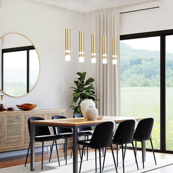 Home Lighting 24-Watt 5-Light Gold Modern Pendant Light LED Mini Pendant Lighting fo Kitchen Island Bedroom