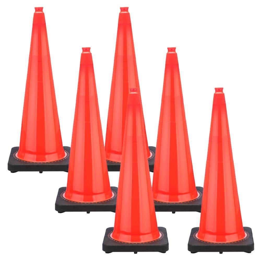 Mr. Chain 36 in. Traffic Orange Traffic Cone 98013-6 - The Home Depot