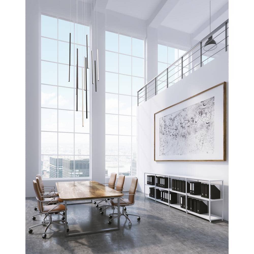 Polished Nickel and Black Aluminum LED Pendant Light