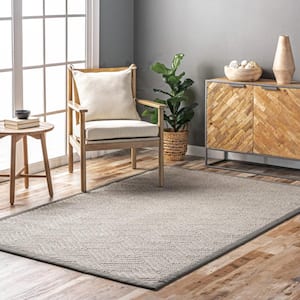 Natural Gray 8 ft. x 10 ft. Solid Area Rug