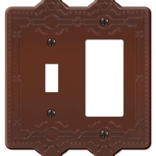 Creative Accents Brown 2-Gang 1-Toggle/1-Decorator/Rocker Wall Plate