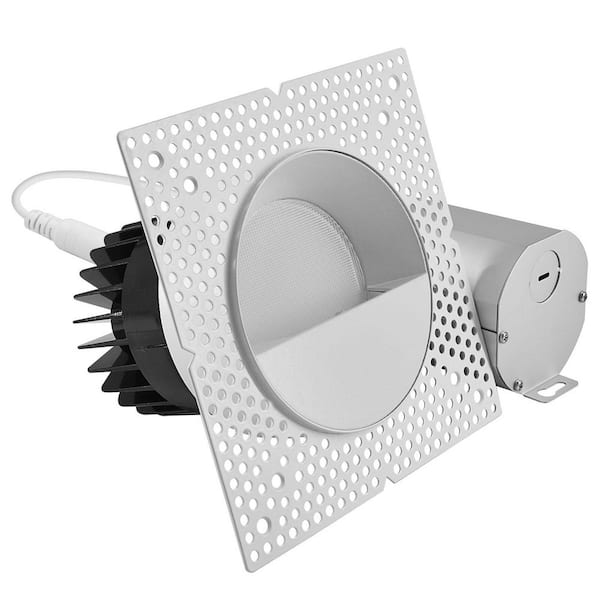 4 in. Integrated LED Trimless Recessed Light with Wall Washer Trim, 25W, 2000LM, 5CCT, 38°, Dimmable, CRI90, White