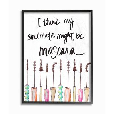 24 in. x 30 in. "Mascara Makeup Fashion Modern Watercolor Word" by Gina Ritter Framed Wall Art
