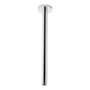 12 in. Ceiling-Mounted Rain Shower Arm and Flange in Polished Chrome