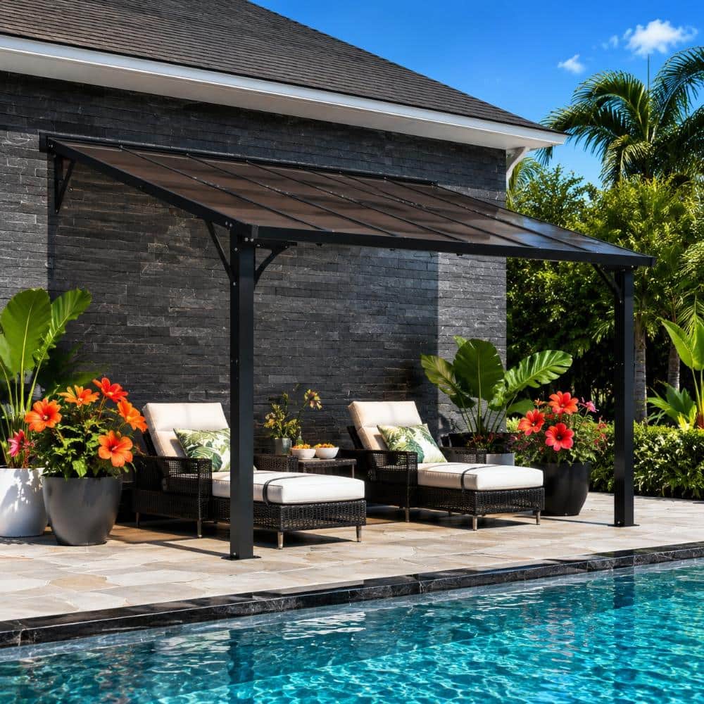 12' x 10' Hardtop Gazebo with Polycarbonate Roof, Aluminum Patio Pergola, UV & Snow Resistant Outdoor Shelter price history on PriceWatchPro