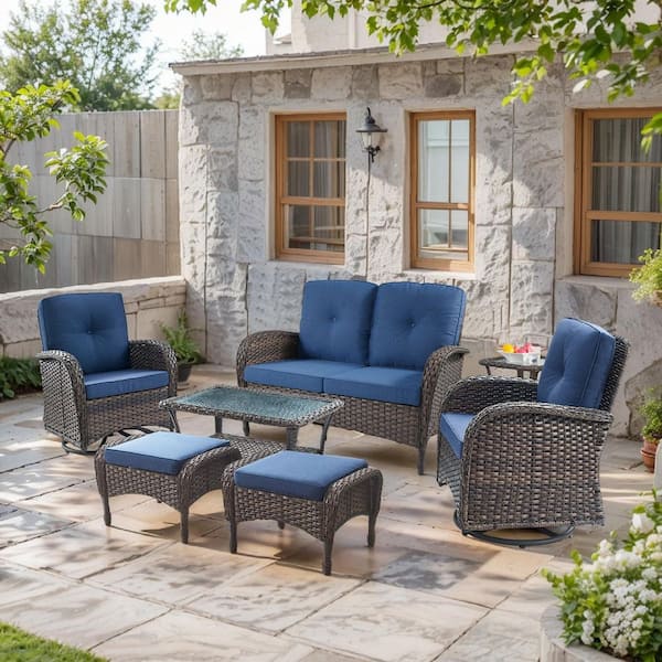 テーブル・チェア・ハンモック MOROBRASS quarter unit moosprr Arcline 3-Piece Brown Wicker Patio Conversation Set