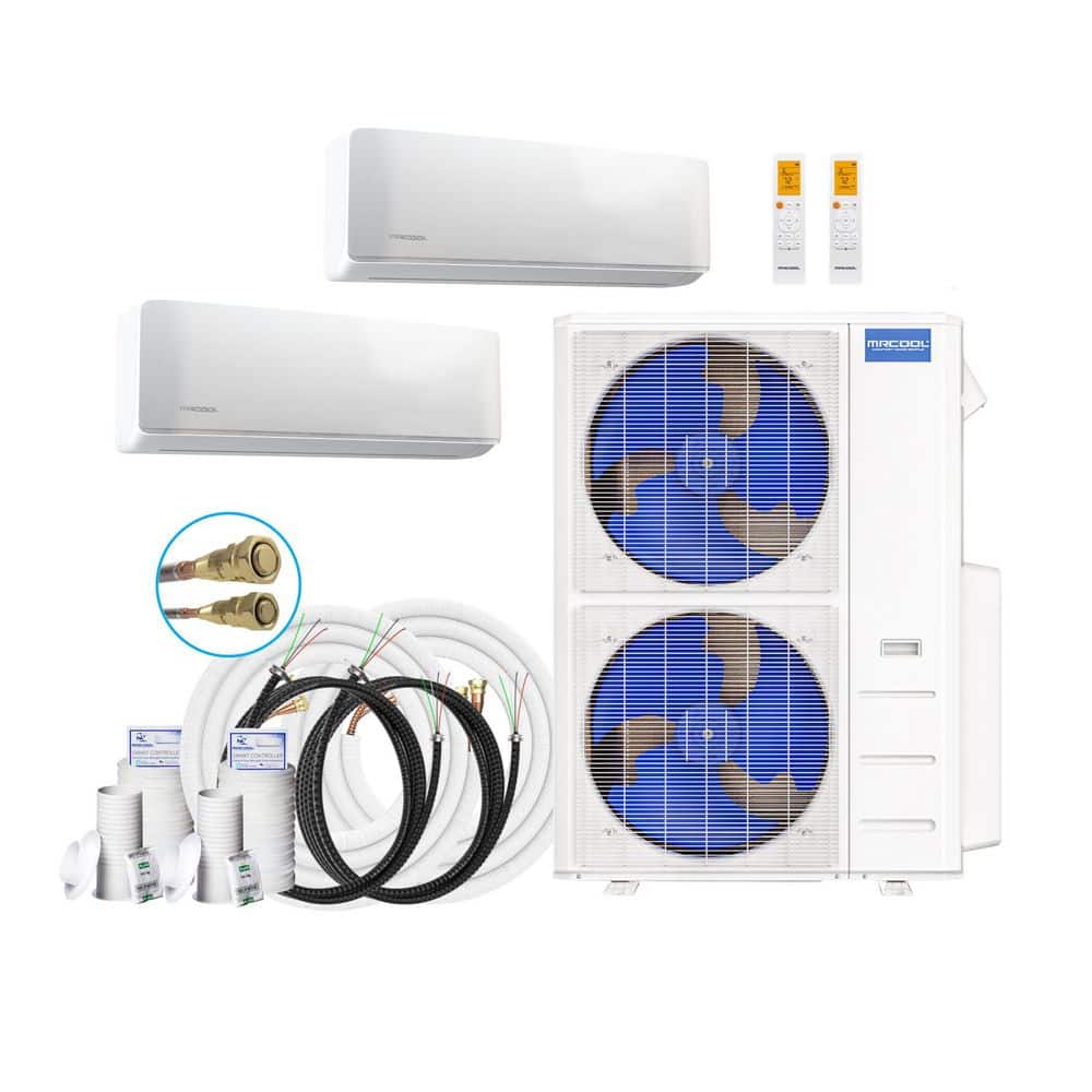 DIY 5th Gen 48,000 BTU 4 Ton 2 Zone 21.8 SEER2 Ductless Mini Split AC and Heat Pump with 24K,24K and 35,66ft Lines price history on PriceWatchPro