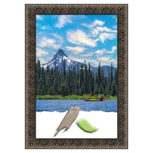 Intaglio Embossed Black Wood Picture Frame Opening Size 20 x 30 in.