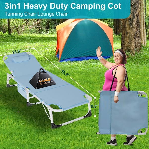BOZTIY Folding Chaise Lounge Chairs,Steel Frame Sleeping