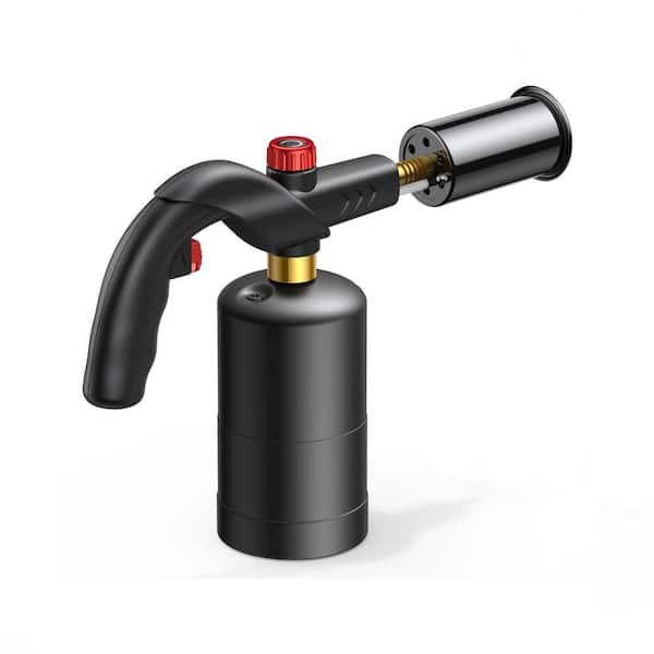 Propane Metal Silver Culinary Torch with Adjustable Flame Control and Extended Nozzle for Cooking BBQ Grill