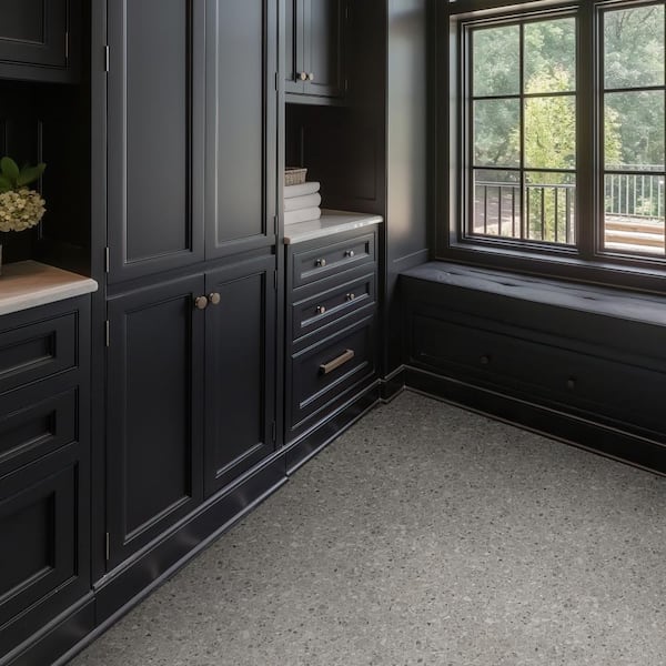 Smoky Terrazzo 12 in. x 12 in. Matte Porcelain Mesh-Mounted Mosaic Floor and Wall Tile (0.84 sq. ft. /Each)