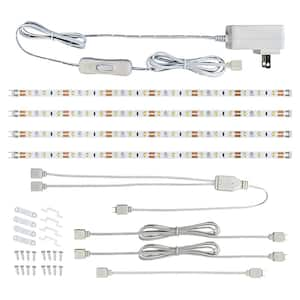 Feit Electric 6 ft. Plug-In White Strip Light Cuttable Linkable Integrated  LED Color Changing CCT Onesync Under Cabinet Light (1-Pack) UCL72/FLEX/5CCT  - The Home Depot