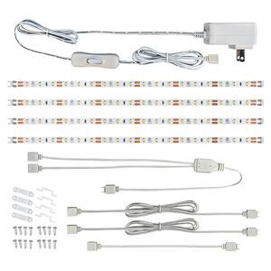 12 in. LED Linkable White Flexible Tape Under Cabinet Light Kit (4-Strip Pack)