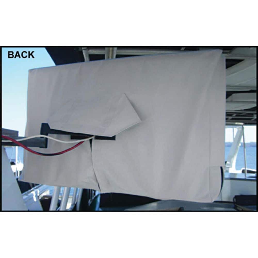 Solaire Light Gray Fabric Outdoor TV Cover with Zipper Closure
