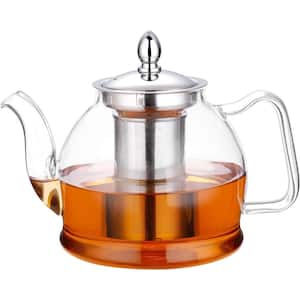 6-Cups Glass Teapot with Stainless Steel Infuser, Stovetop Safe Tea Kettle, Blooming and Loose Leaf Tea Maker