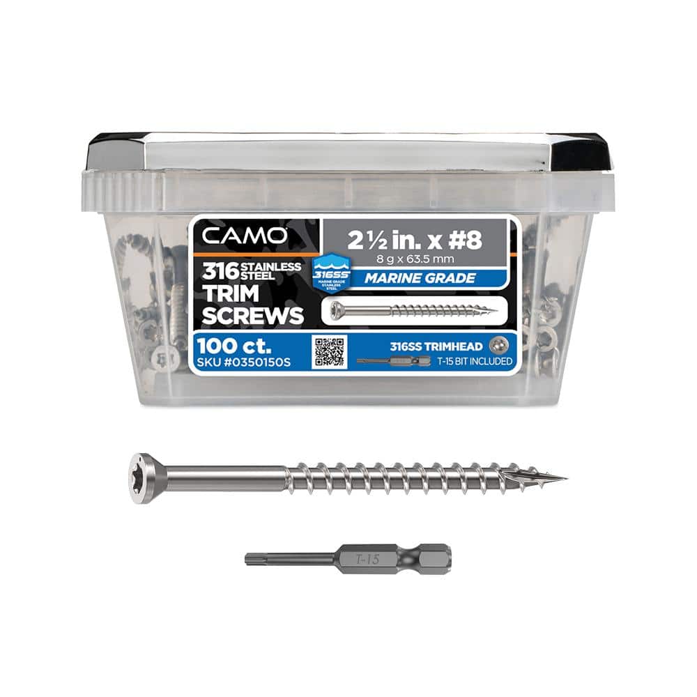 2-1/2 in. #8 316 Stainless Steel Premium Star Drive Trim Screws (100-Count) price history on PriceWatchPro