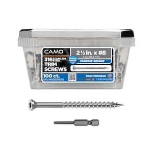 2-1/2 in. #8 316 Stainless Steel Premium Star Drive Trim Screws (100-Count)
