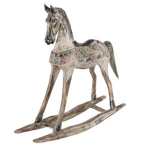 White Wood Vintage Horse Sculpture