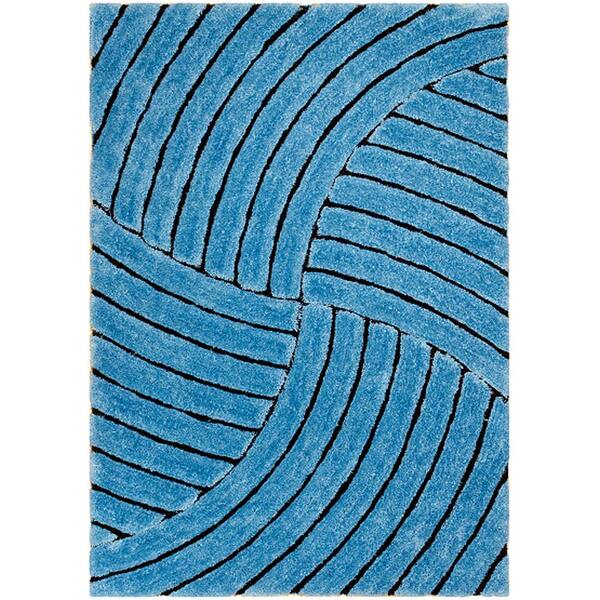 3d Shaggy Sky Blue Quatro 5 Ft X 7 Ft Polyester Area Rug 3d800 Skyblue 57 The Home Depot