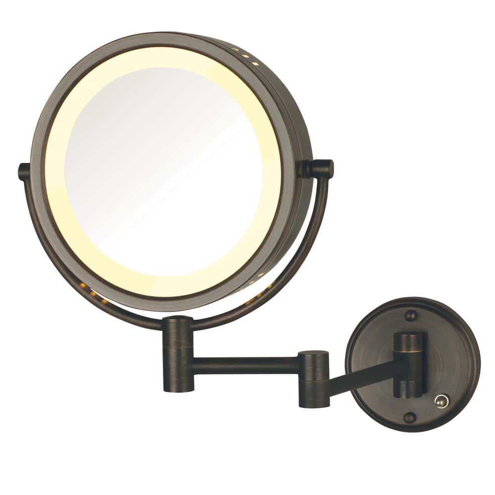 In Lighted Wall Makeup Mirror, Wall Mount Magnifying Mirror Oil Rubbed Bronze