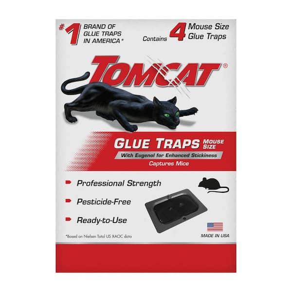 Glue Traps Mouse Size with Eugenol for Enhanced Stickiness, Mouse, Cockroach, and Spider Glue Traps (4-Pack)