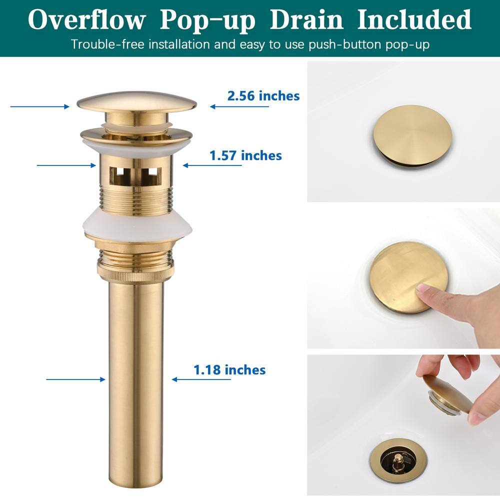 Brushed Gold 8-Inch Widespread Double Handle Bathroom Faucet