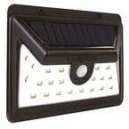 Black Motion Activated Outdoor Integrated LED Area Light with 24 White Solar Light