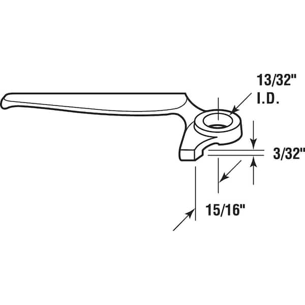 Casement Window Locking Handle for Fenestra, Left Hand, Heavy Bronze Casting.