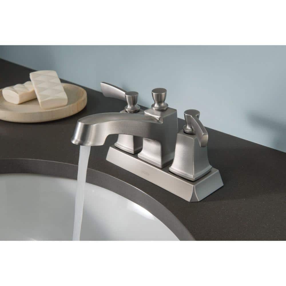Conway Spot Resist Brushed Nickel Two-Handle Centerset Bathroom Faucet