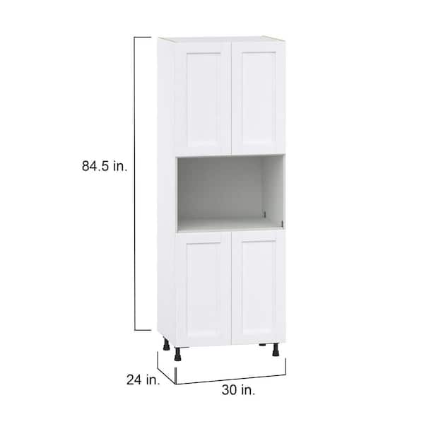 J COLLECTION Mancos Bright White Shaker Assembled Pantry Micro/Oven Kitchen Cabinet (30 in. W x 84.5 in. H x 24 in. D)
