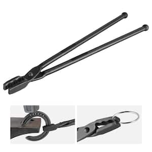 Blacksmith Tongs, 18 in. Wolf Jaw Tongs, Carbon Steel Forge Tongs with A3 Steel Rivets, for Horseshoes, Curved Shapes