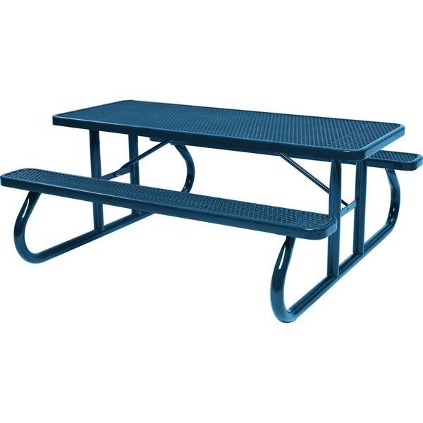 Tradewinds Park 8 ft. Blue Commercial Picnic Table