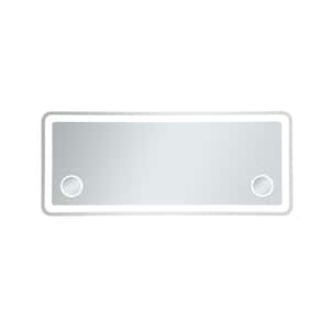 Simply Living 72 in. W x 30 in. H Large Rectangular Frameless Magnifying Wall Bathroom Vanity Mirror in Glossy White